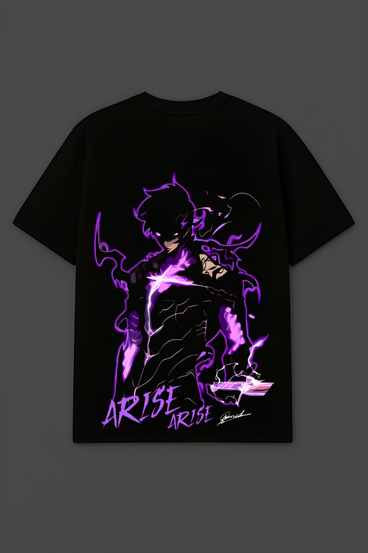 Shadow Monarch Arise Solo Leveling Black Oversized T-SHIRT