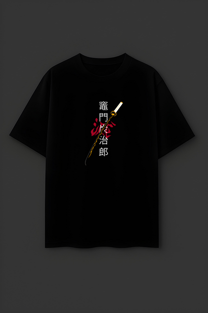 Tanjiro Demon Slayer – Oversized Black T-SHIRT