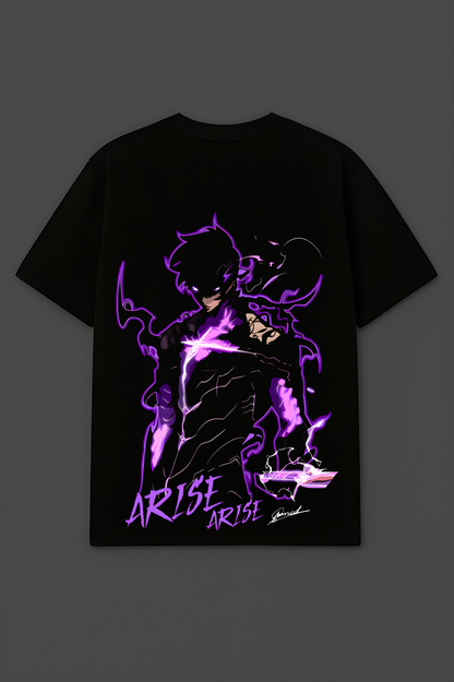 Shadow Monarch Arise Solo Leveling Black Oversized T-SHIRT