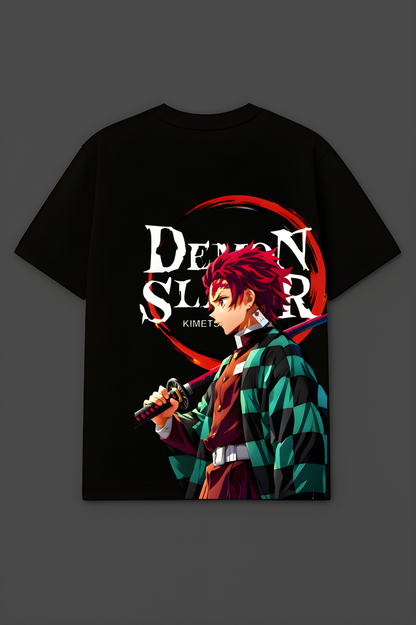 Tanjiro Demon Slayer – Oversized Black T-SHIRT