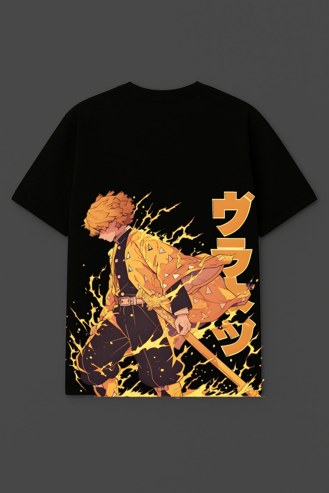 Zenitsu Lightning Breathing – Black Oversized T-SHIRT